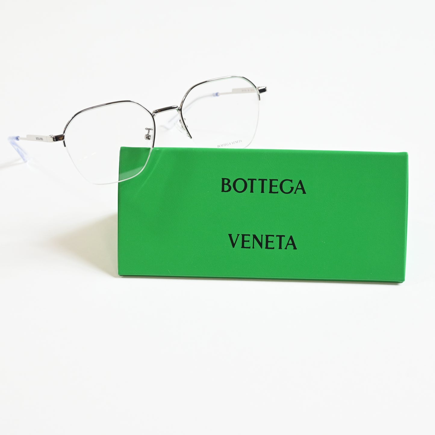 Bottega BV1111OA 003 Mens Authentic Eyeglasses Clear Silver, 52mm - New