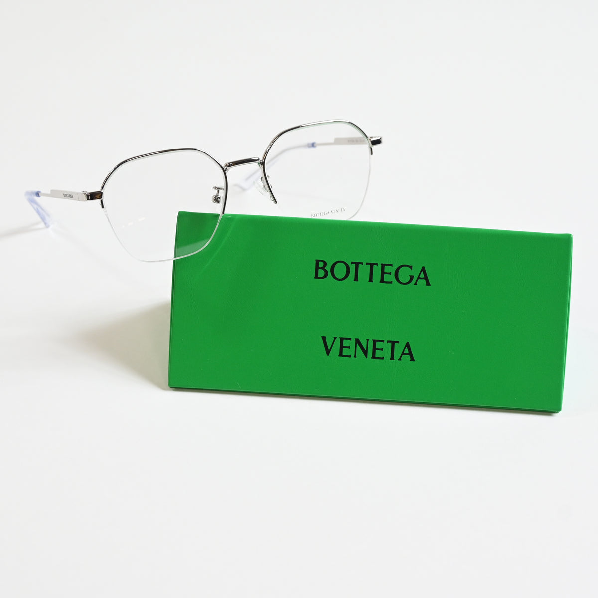 Bottega BV1111OA 003 Mens Authentic Eyeglasses Clear Silver, 52mm - New