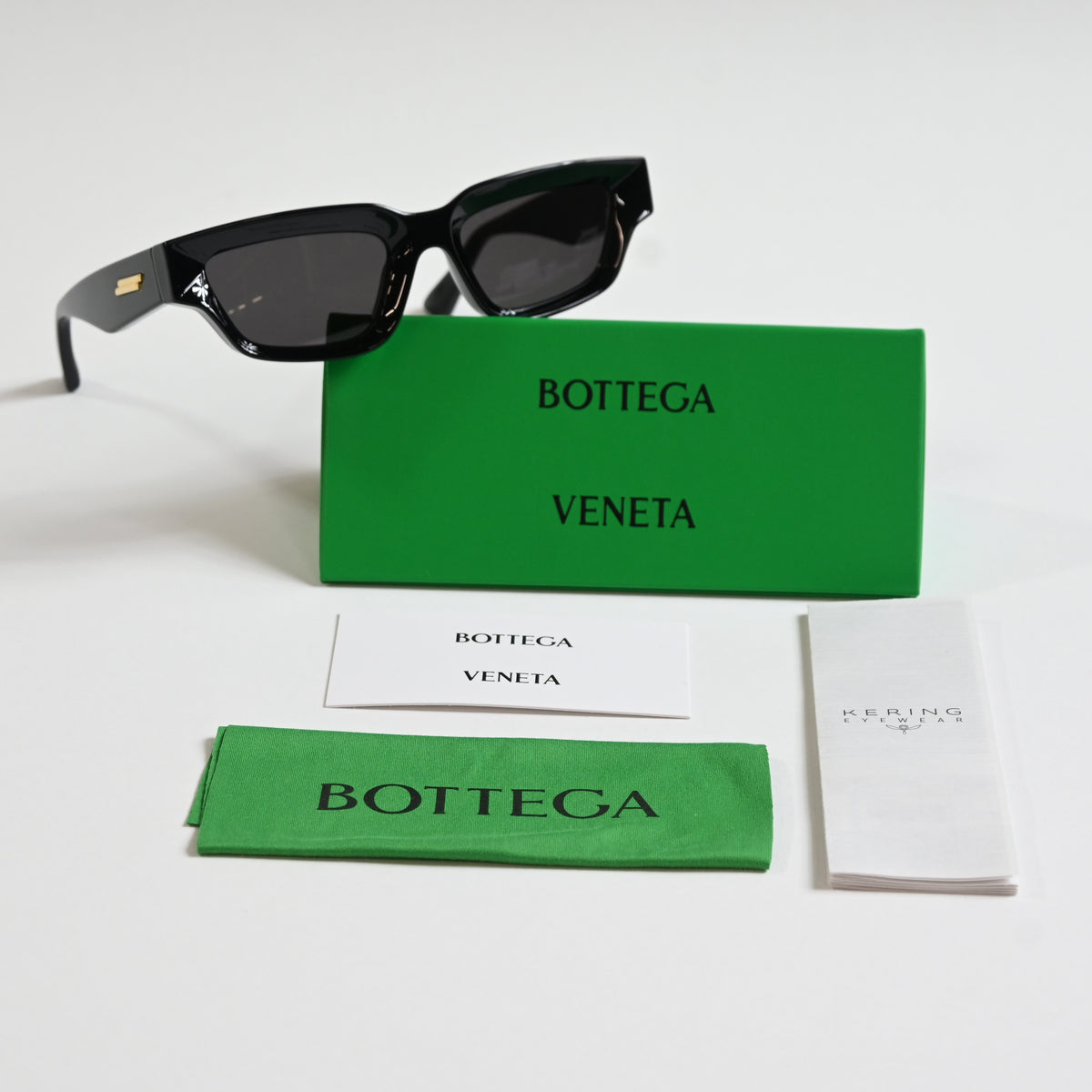 Bottega BV1250S 001 Unisex Authentic Sunglasses Black/Gold, 53mm - New
