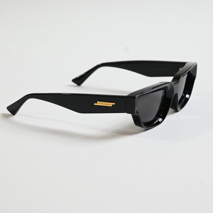 Bottega BV1250S 001 Unisex Authentic Sunglasses Black/Gold, 53mm - New