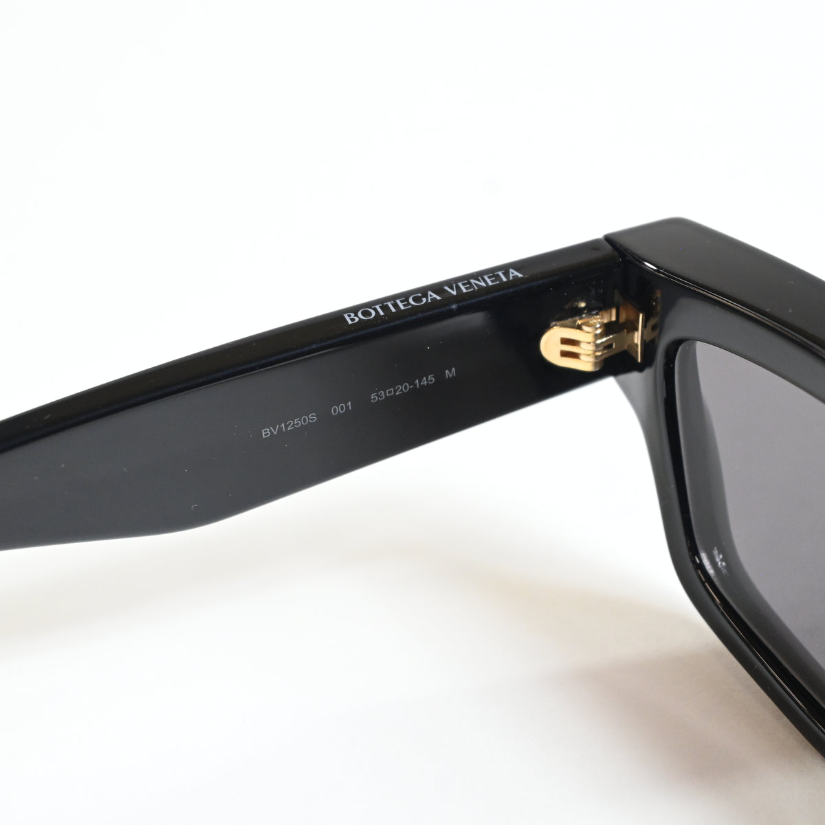 Bottega BV1250S 001 Unisex Authentic Sunglasses Black/Gold, 53mm - New