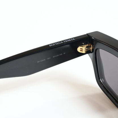 Bottega BV1250S 001 Unisex Authentic Sunglasses Black/Gold, 53mm - New