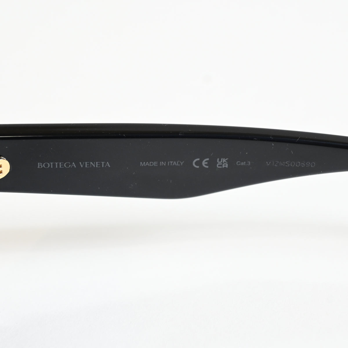 Bottega BV1250S 001 Unisex Authentic Sunglasses Black/Gold, 53mm - New
