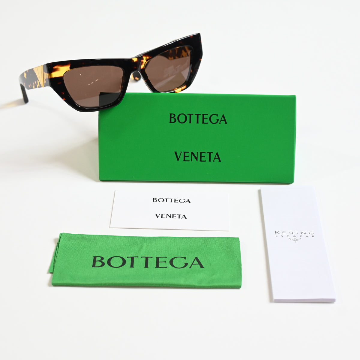 Bottega BV1177S 002 Womens Authentic Sunglasses Dark Tortoise/Gold, 52mm - New