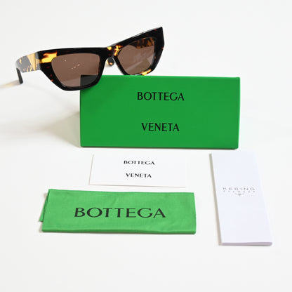 Bottega BV1177S 002 Womens Authentic Sunglasses Dark Tortoise/Gold, 52mm - New