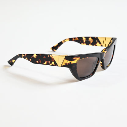 Bottega BV1177S 002 Womens Authentic Sunglasses Dark Tortoise/Gold, 52mm - New
