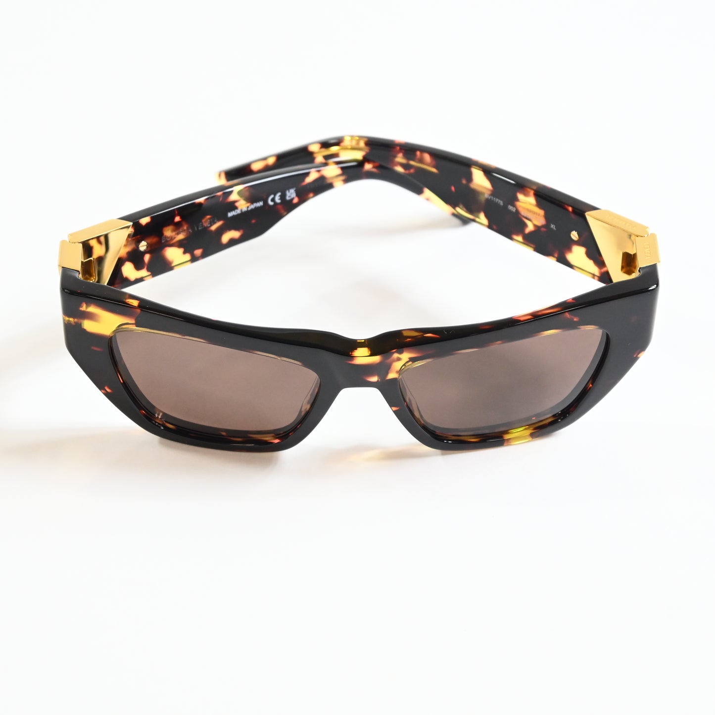 Bottega BV1177S 002 Womens Authentic Sunglasses Dark Tortoise/Gold, 52mm - New