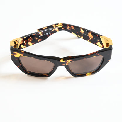 Bottega BV1177S 002 Womens Authentic Sunglasses Dark Tortoise/Gold, 52mm - New