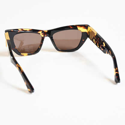 Bottega BV1177S 002 Womens Authentic Sunglasses Dark Tortoise/Gold, 52mm - New