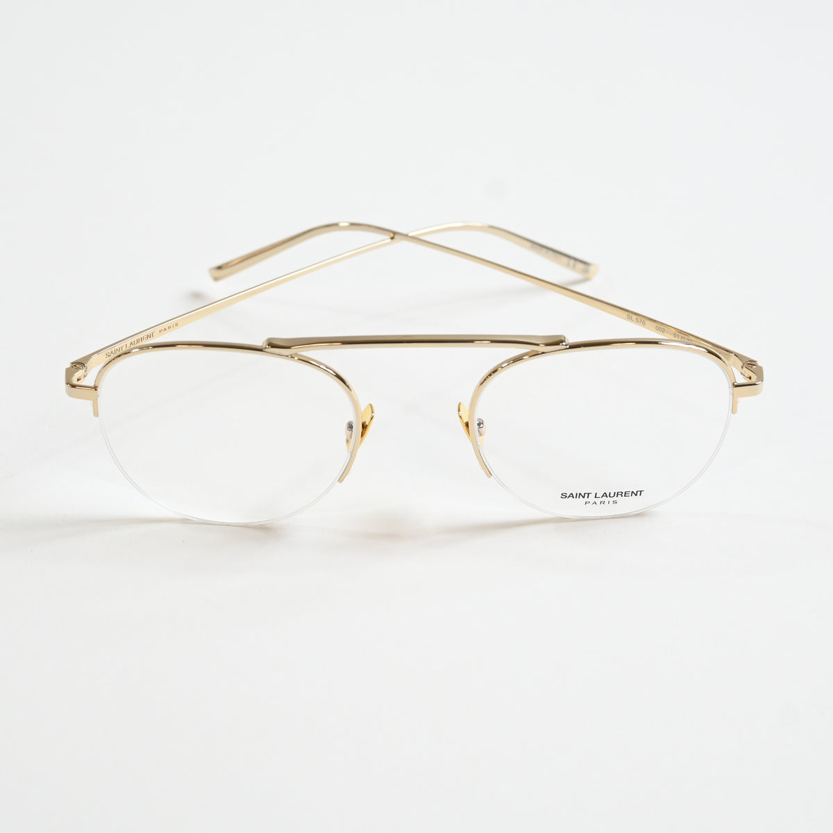 Yves Saint Laurent SL576O 002 Unisex Authentic Eyeglasses Gold, 51mm - New