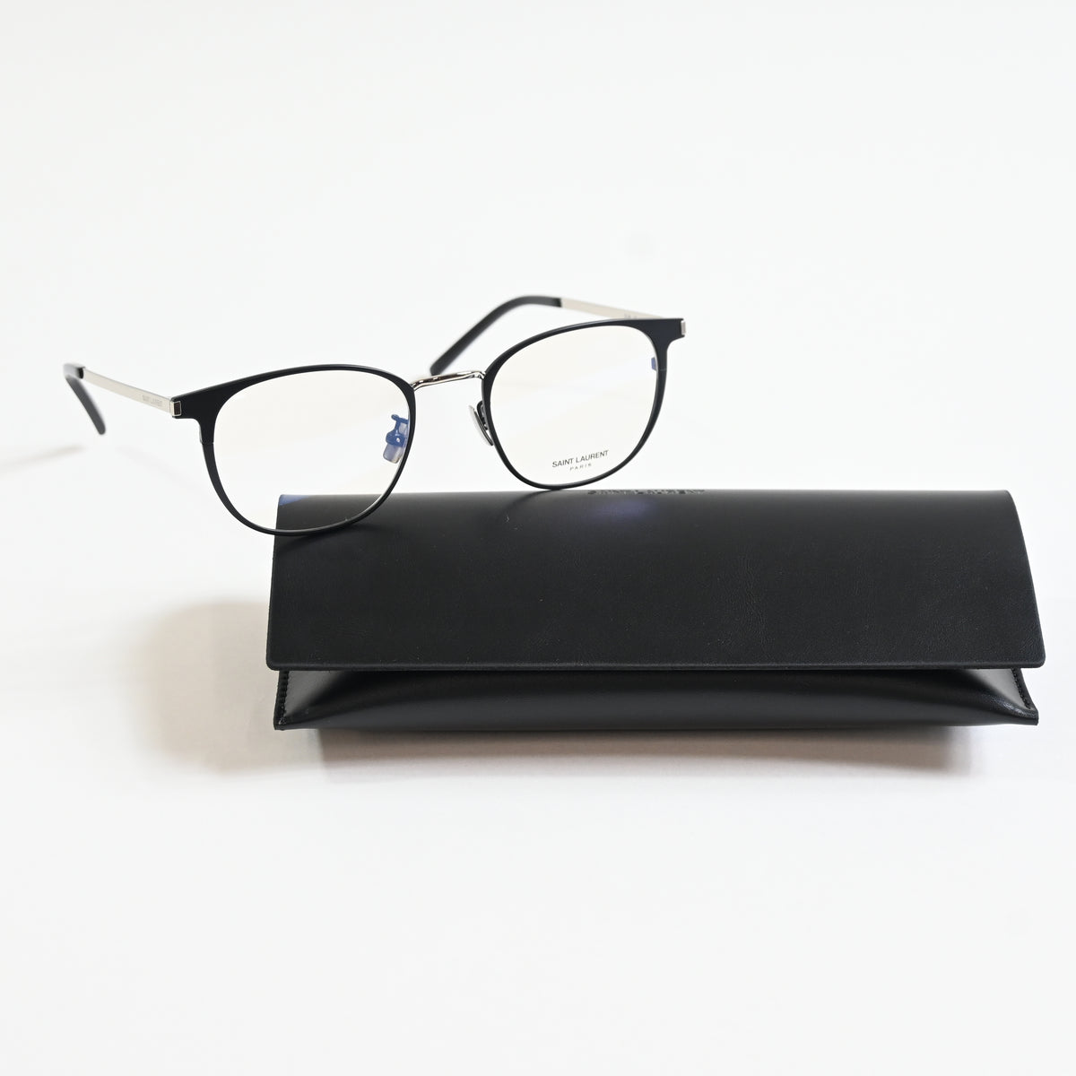 Yves Saint Laurent SL-584O 002 Unisex Authentic Eyeglasses Black/Silver 51 - New