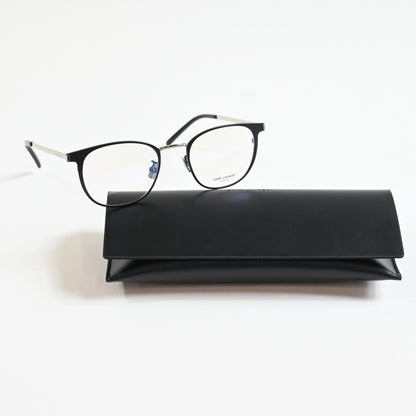 Yves Saint Laurent SL-584O 002 Unisex Authentic Eyeglasses Black/Silver 51 - New