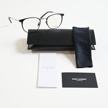 Yves Saint Laurent SL-584O 002 Unisex Authentic Eyeglasses Black/Silver 51 - New