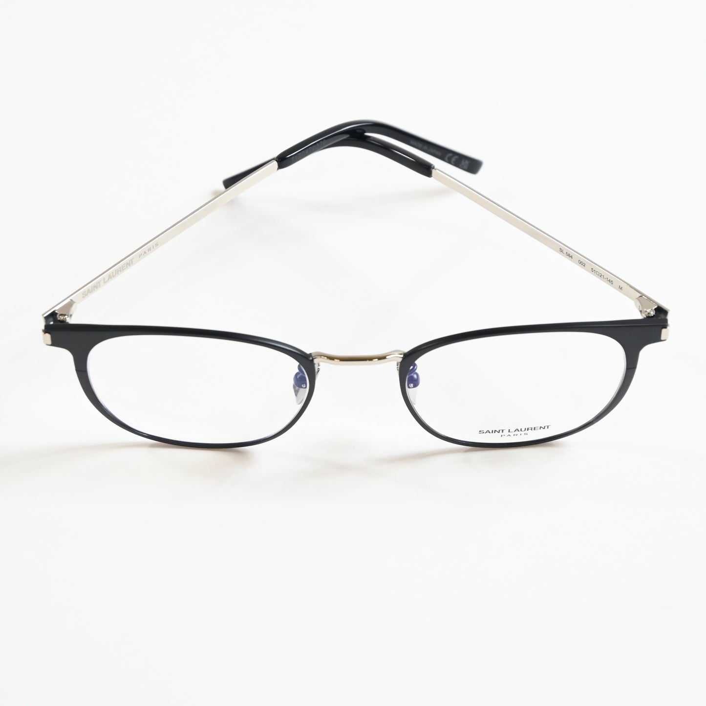 Yves Saint Laurent SL-584O 002 Unisex Authentic Eyeglasses Black/Silver 51 - New