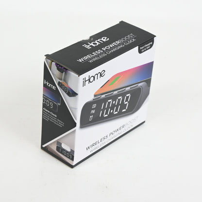 iHome Wireless Charger with Alarm Clock, Compact Digital Alarm Clock