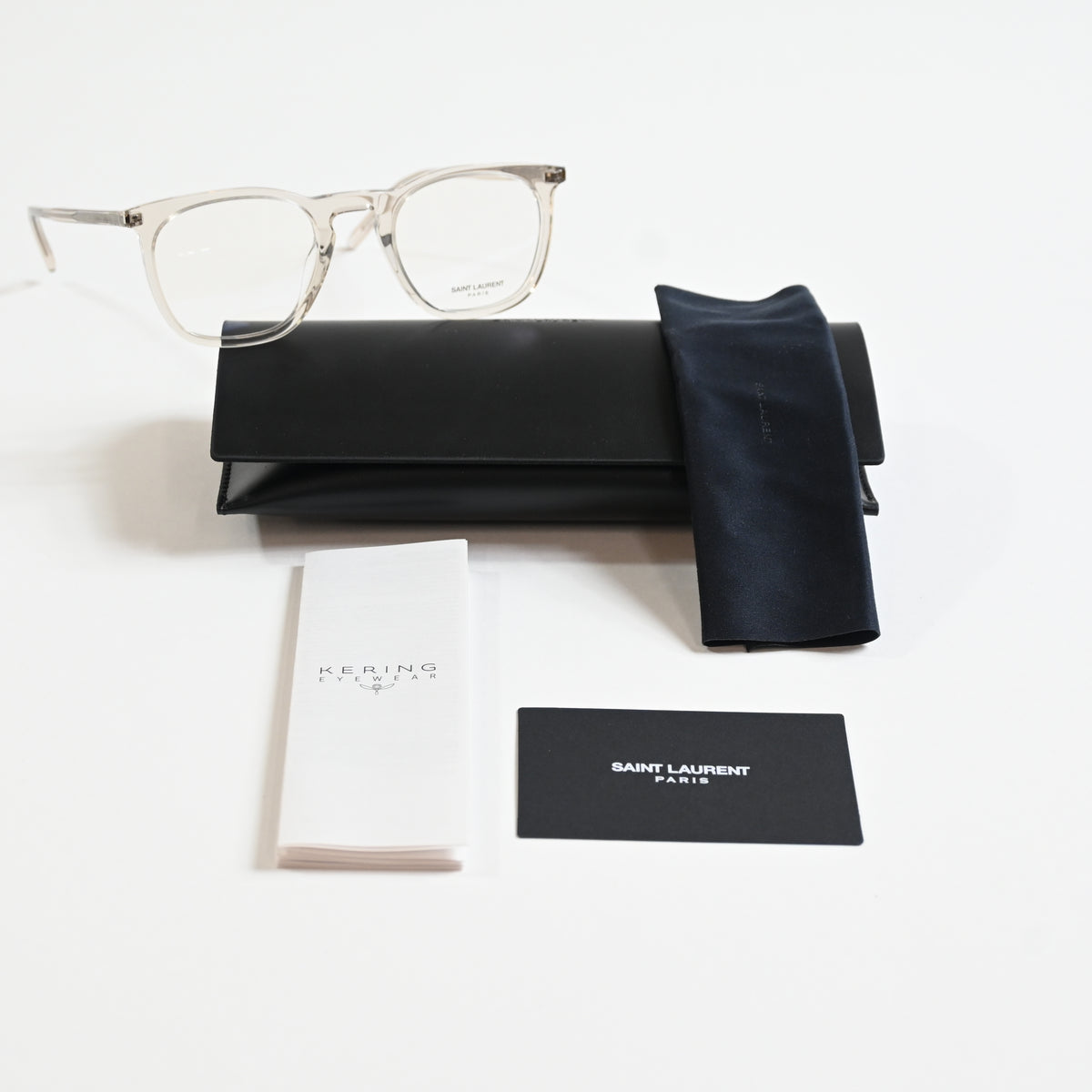 Yves Saint Laurent SL623O 004 Mens Authentic Eyeglasses Clear Beige, 49mm - New