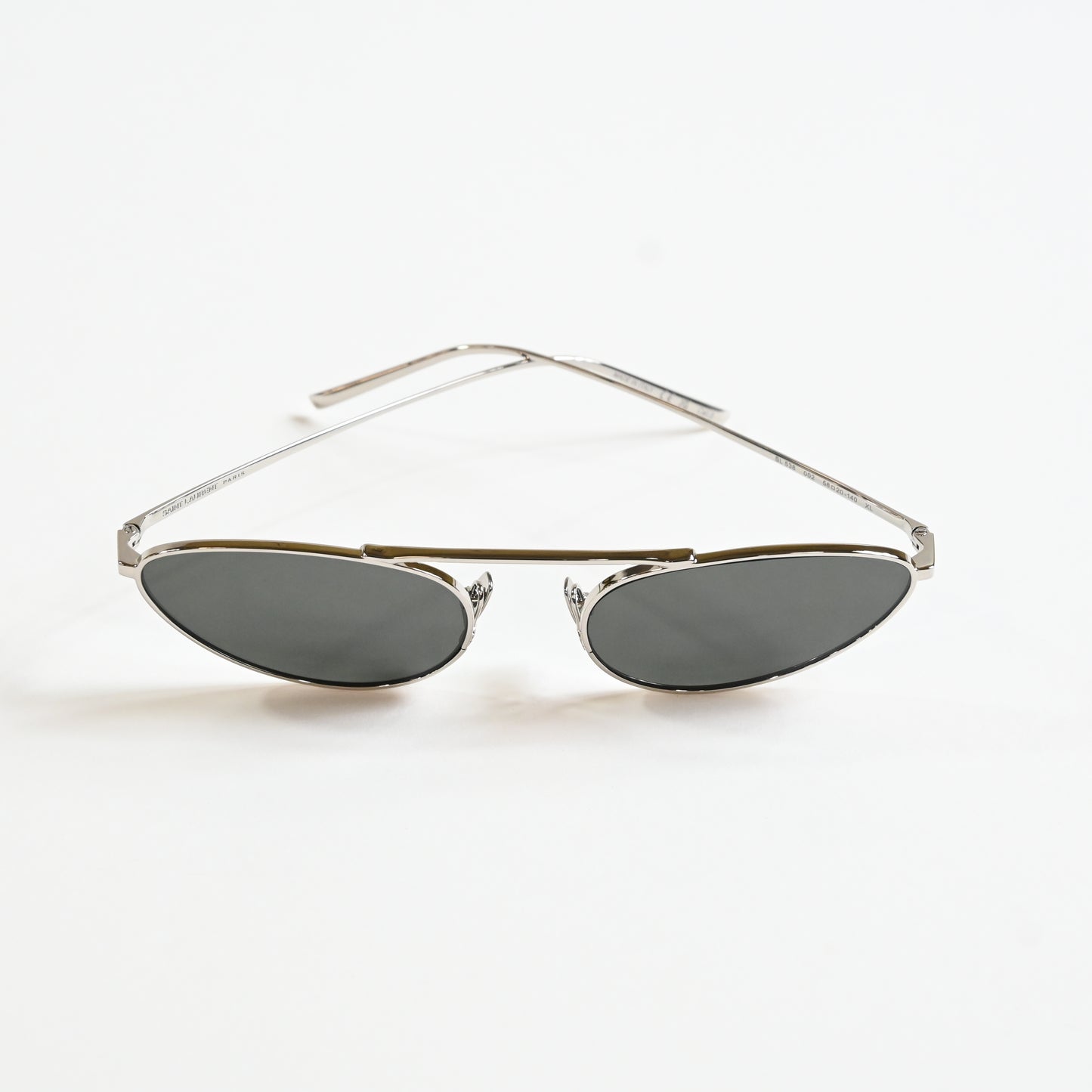 Yves Saint Laurent SL-538S 002 Unisex Authentic Sunglasses Silver/Gray, 58 - New