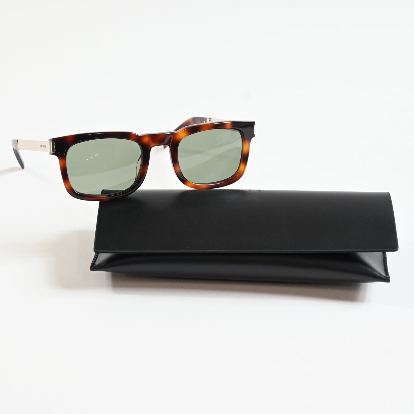 Yves Saint Laurent SL-581S 002 Mens Authentic Sunglasses Havana/Green, 51 - New