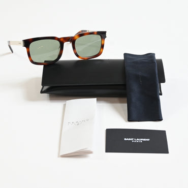 Yves Saint Laurent SL-581S 002 Mens Authentic Sunglasses Havana/Green, 51 - New