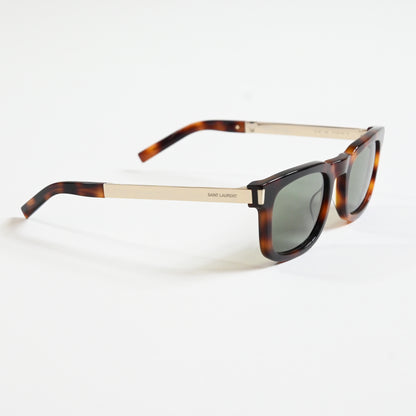 Yves Saint Laurent SL-581S 002 Mens Authentic Sunglasses Havana/Green, 51 - New