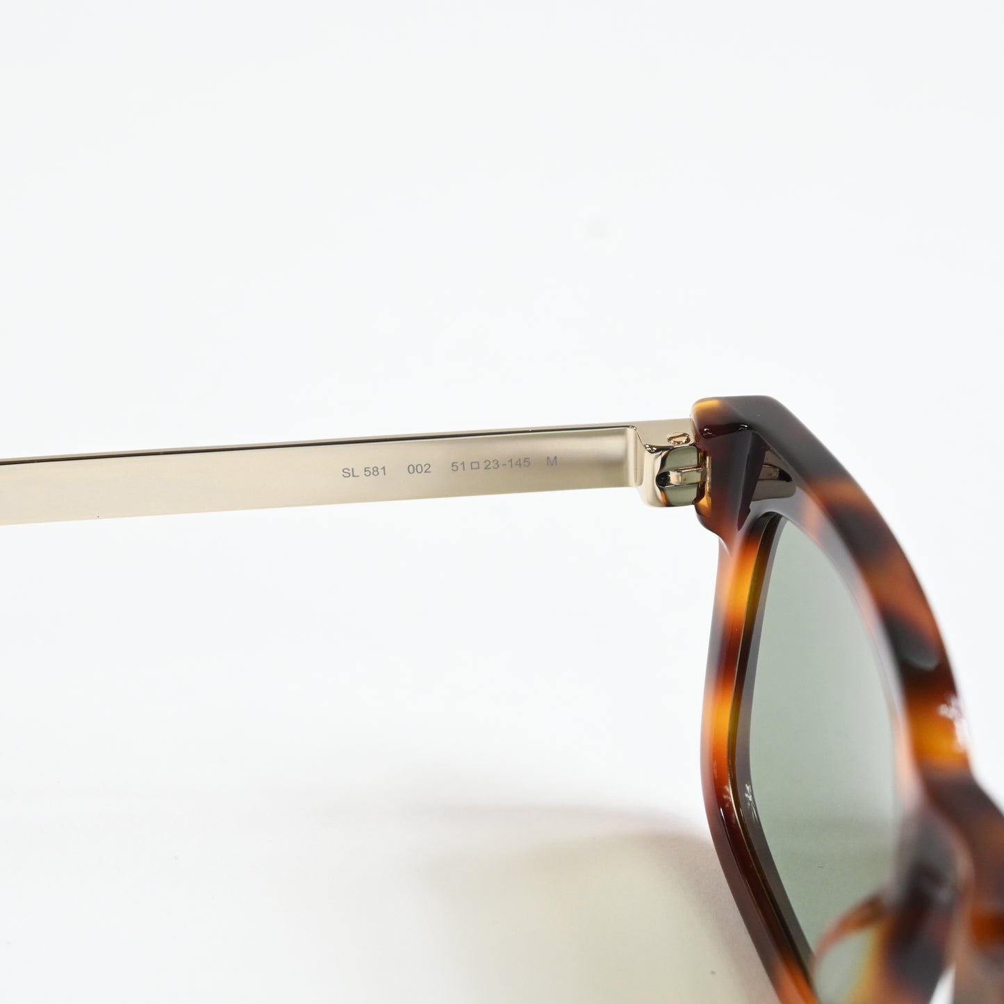Yves Saint Laurent SL-581S 002 Mens Authentic Sunglasses Havana/Green, 51 - New