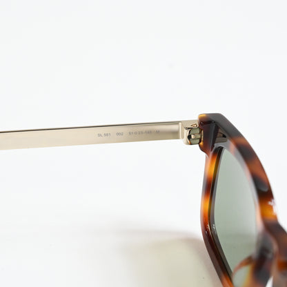Yves Saint Laurent SL-581S 002 Mens Authentic Sunglasses Havana/Green, 51 - New