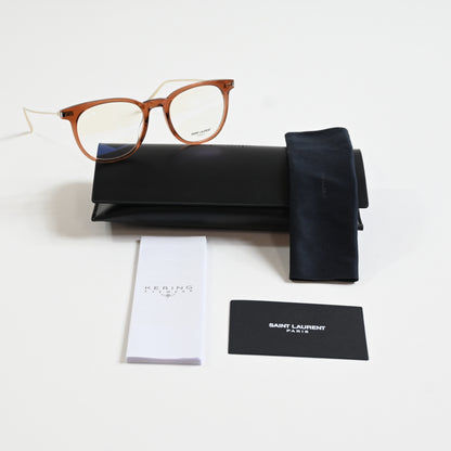 Yves Saint Laurent SL-579O 003 Mens Authentic Eyeglasses Brown/Gold, 49mm - New