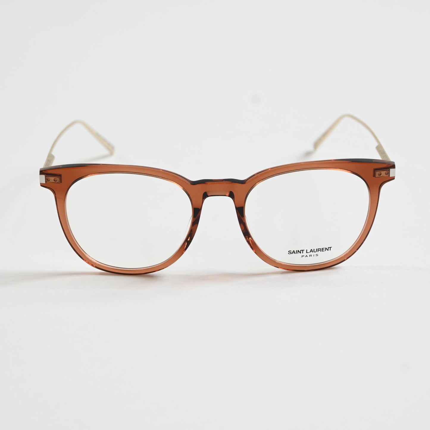 Yves Saint Laurent SL-579O 003 Mens Authentic Eyeglasses Brown/Gold, 49mm - New