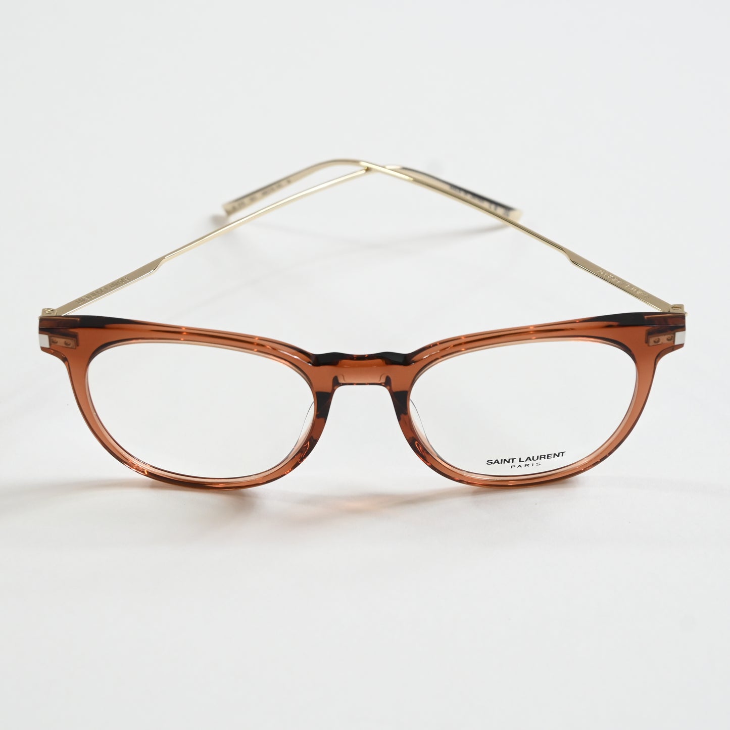 Yves Saint Laurent SL-579O 003 Mens Authentic Eyeglasses Brown/Gold, 49mm - New