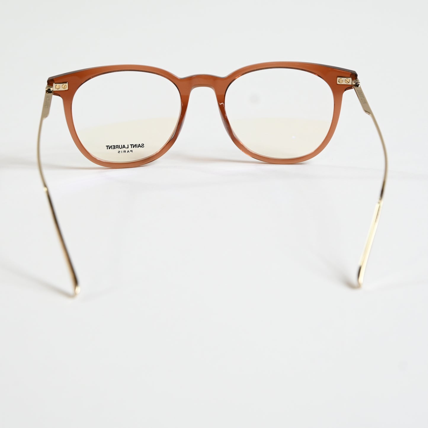 Yves Saint Laurent SL-579O 003 Mens Authentic Eyeglasses Brown/Gold, 49mm - New