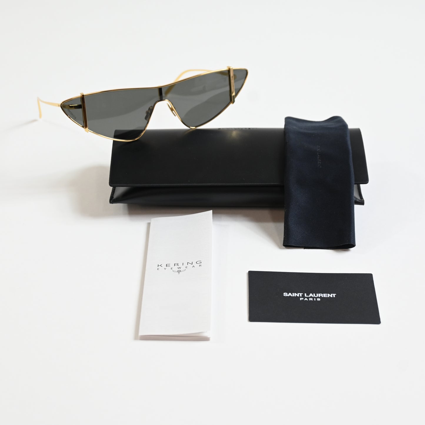 Yves Saint Laurent SL536 003 Womens Authentic Sunglasses Gold/Gray, 99mm - New