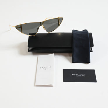 Yves Saint Laurent SL536 003 Womens Authentic Sunglasses Gold/Gray, 99mm - New