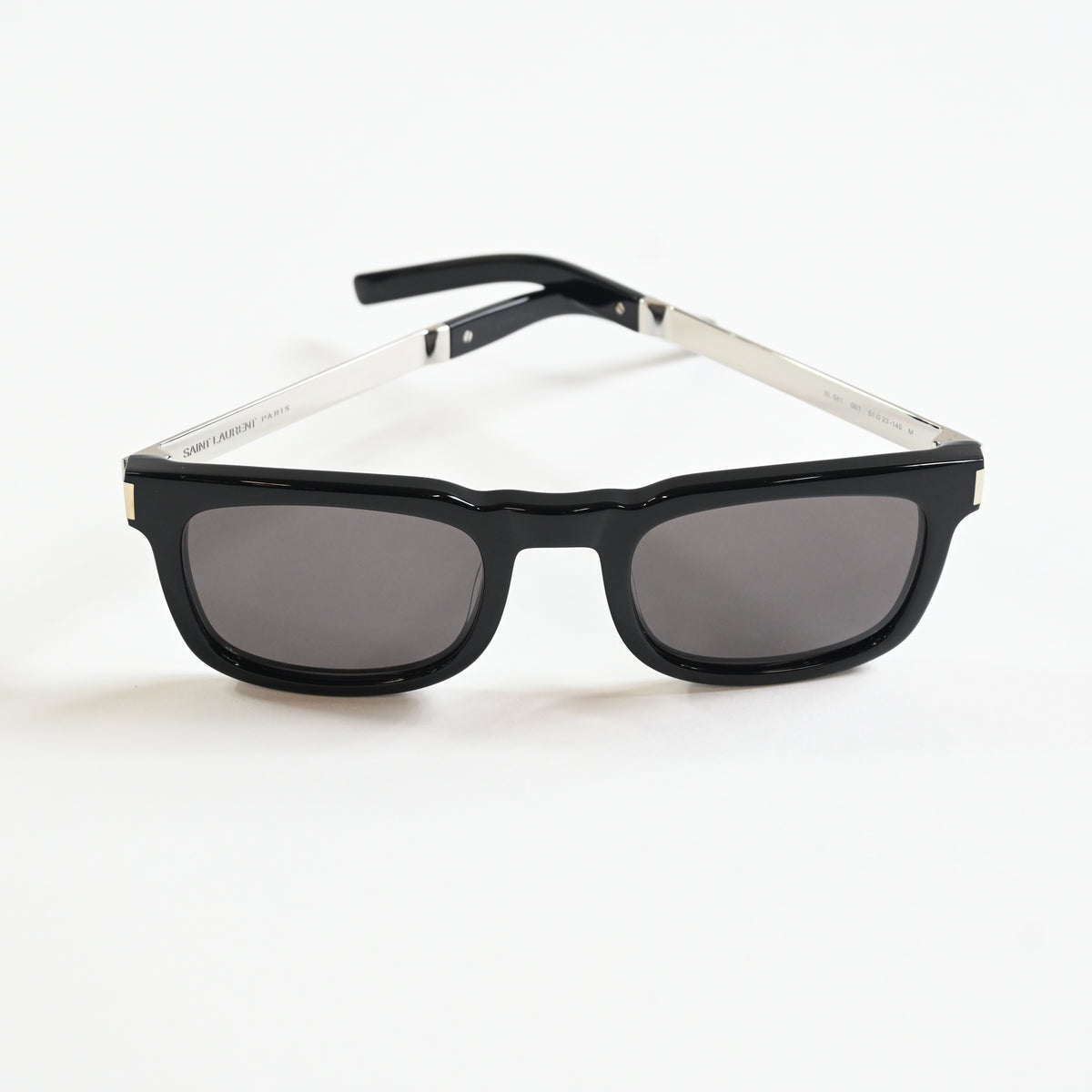 Yves Saint Laurent SL-581S 001 Unisex Authentic Sunglasses Black/Gray, 51 - New