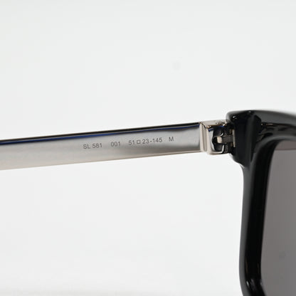 Yves Saint Laurent SL-581S 001 Unisex Authentic Sunglasses Black/Gray, 51 - New