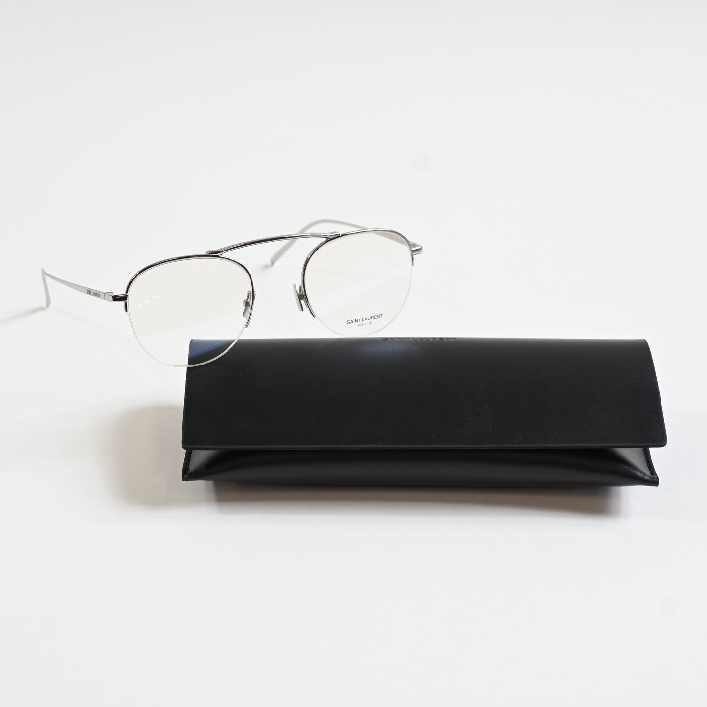 Yves Saint Laurent SL-576O 001 Unisex Authentic Eyeglasses Clear Silver 51 - New