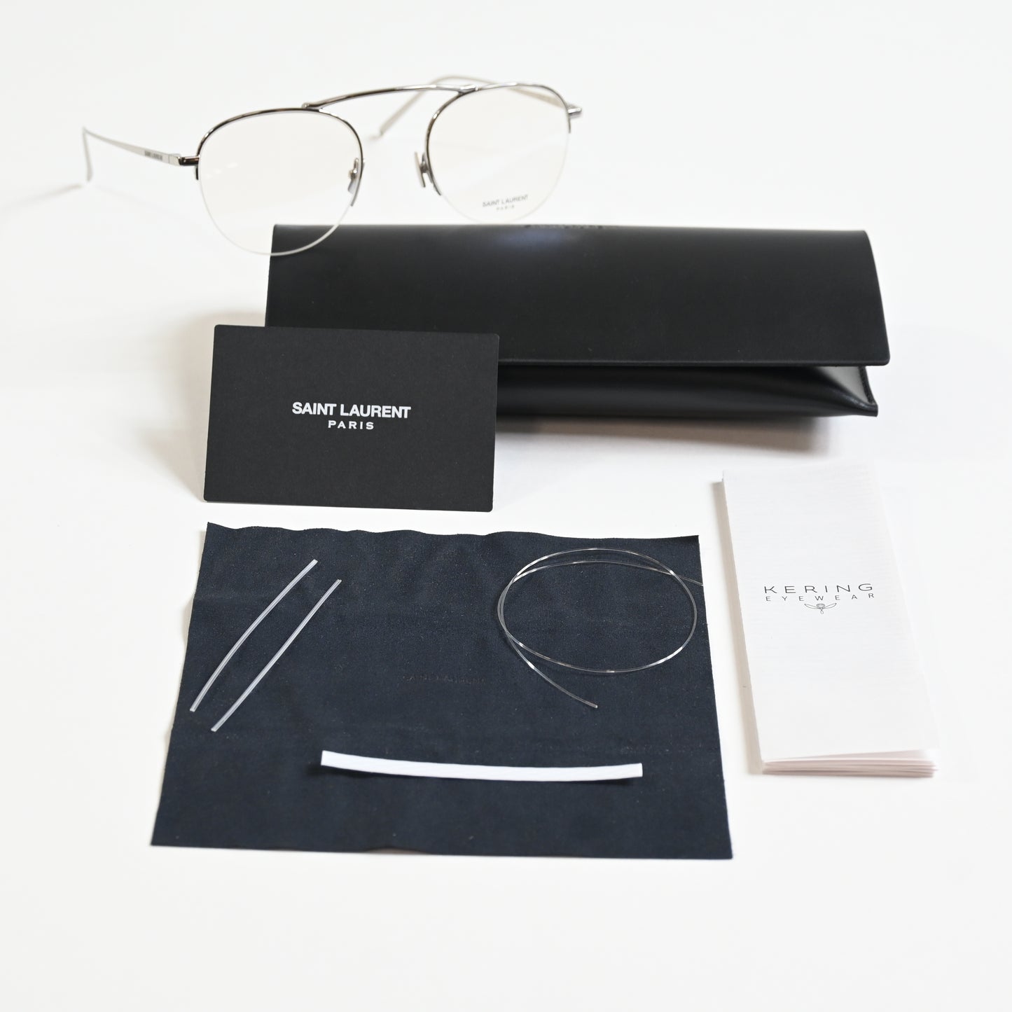 Yves Saint Laurent SL-576O 001 Unisex Authentic Eyeglasses Clear Silver 51 - New