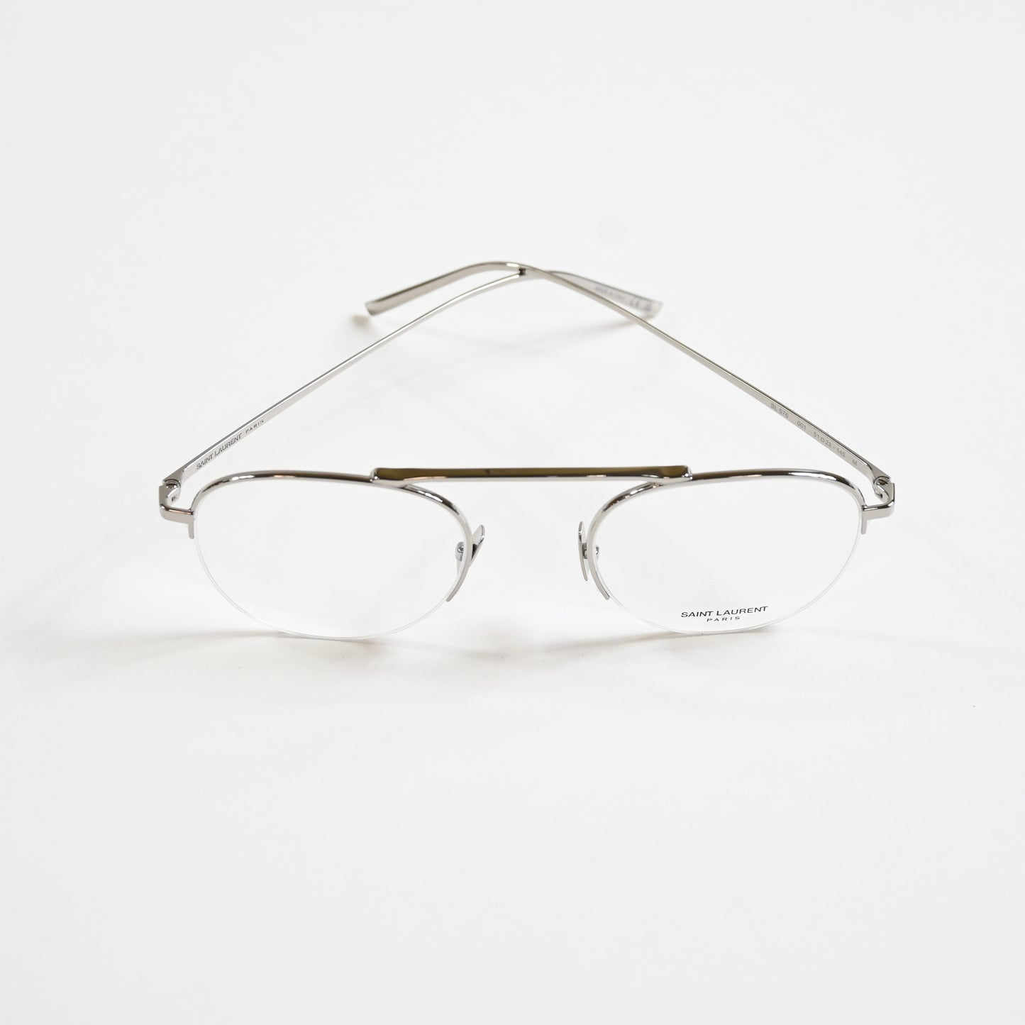 Yves Saint Laurent SL-576O 001 Unisex Authentic Eyeglasses Clear Silver 51 - New