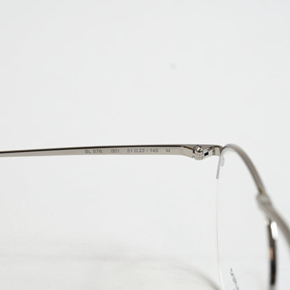 Yves Saint Laurent SL-576O 001 Unisex Authentic Eyeglasses Clear Silver 51 - New