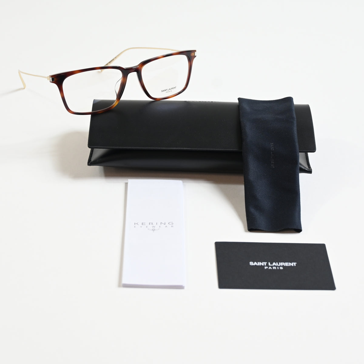 Yves Saint Laurent SL-625O 002 Mens Authentic Eyeglasses Havana/Gold, 55mm - New