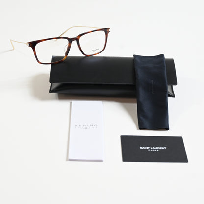 Yves Saint Laurent SL-625O 002 Mens Authentic Eyeglasses Havana/Gold, 55mm - New