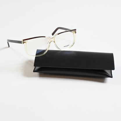 Yves Saint Laurent SL-599O 004 Mens Authentic Eyeglasses Yellow/Brown, 58 - New