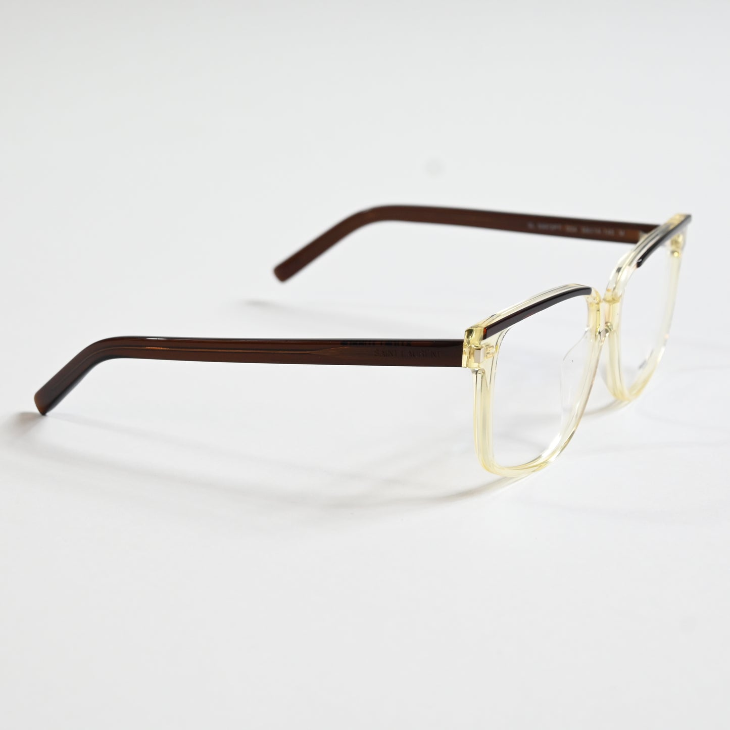 Yves Saint Laurent SL-599O 004 Mens Authentic Eyeglasses Yellow/Brown, 58 - New