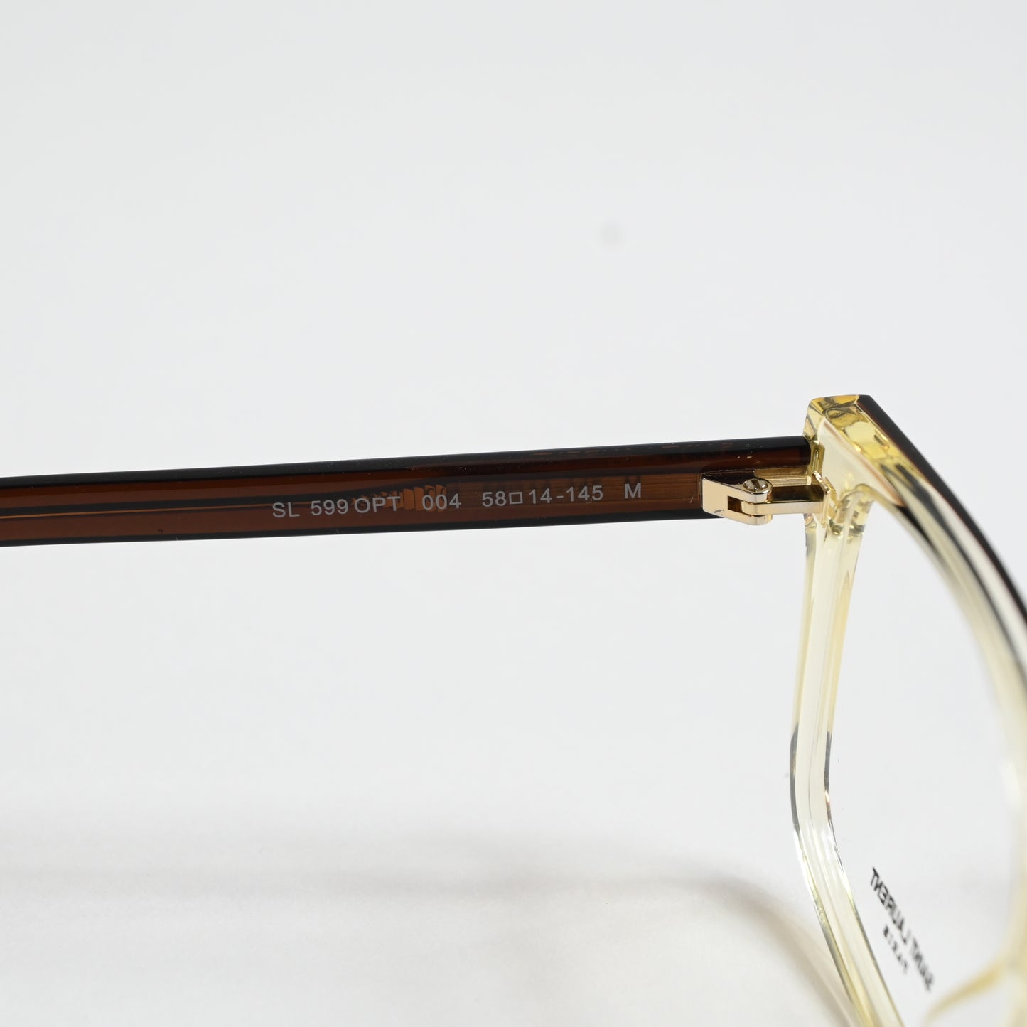 Yves Saint Laurent SL-599O 004 Mens Authentic Eyeglasses Yellow/Brown, 58 - New