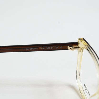 Yves Saint Laurent SL-599O 004 Mens Authentic Eyeglasses Yellow/Brown, 58 - New