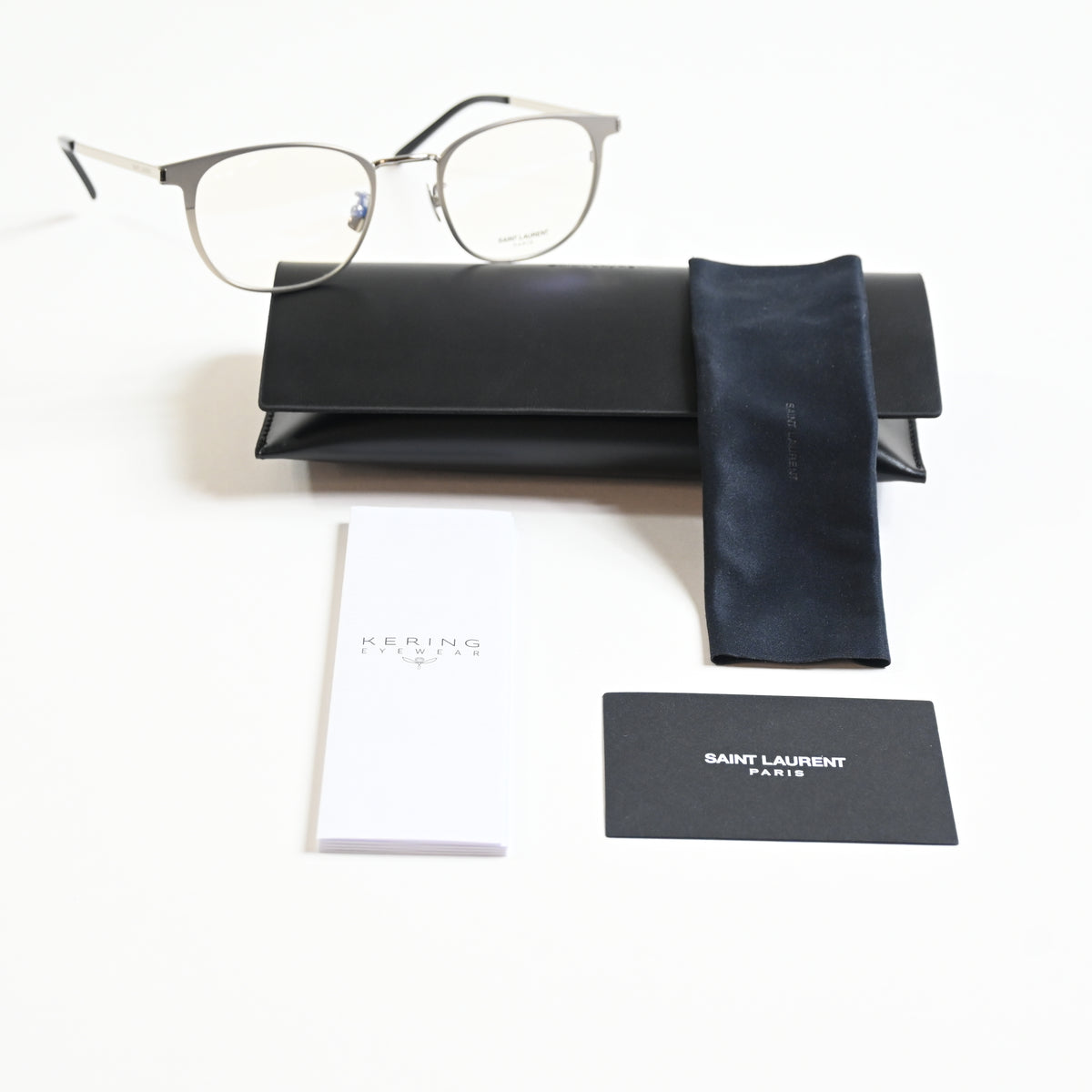Yves Saint Laurent SL-584O 003 Mens Authentic Eyeglasses Clear Silver, 51 - New