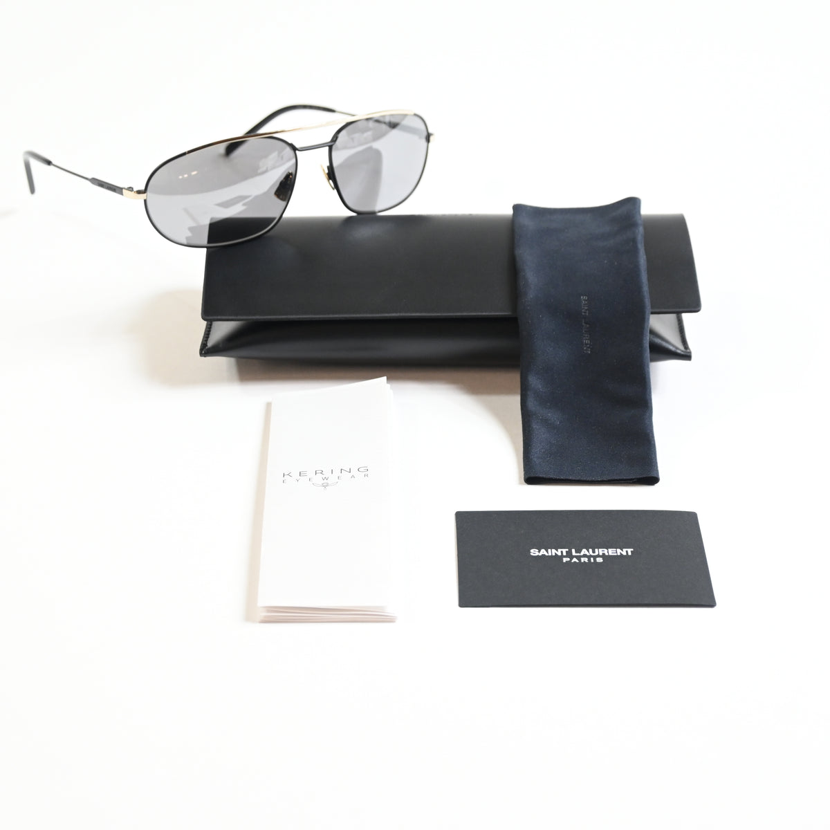 Yves Saint Laurent SL-561S 003 Mens Authentic Sunglasses Black/Silver, 61 - New