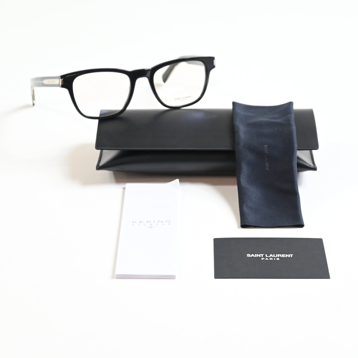 Yves Saint Laurent SL-664O 001 Mens Authentic Eyeglasses Black/Silver, 52 - New