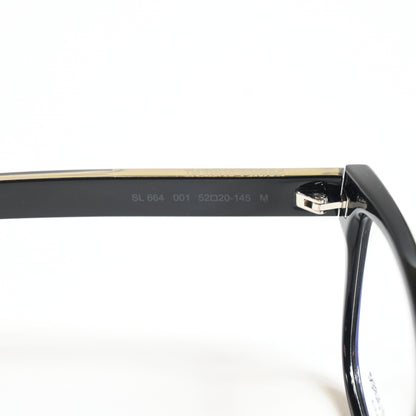 Yves Saint Laurent SL-664O 001 Mens Authentic Eyeglasses Black/Silver, 52 - New