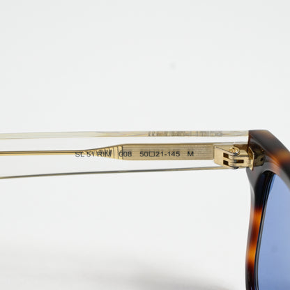 Yves Saint Laurent SL-51S-RIM 008 Unisex Authentic Sunglasses Havana, 50 - New
