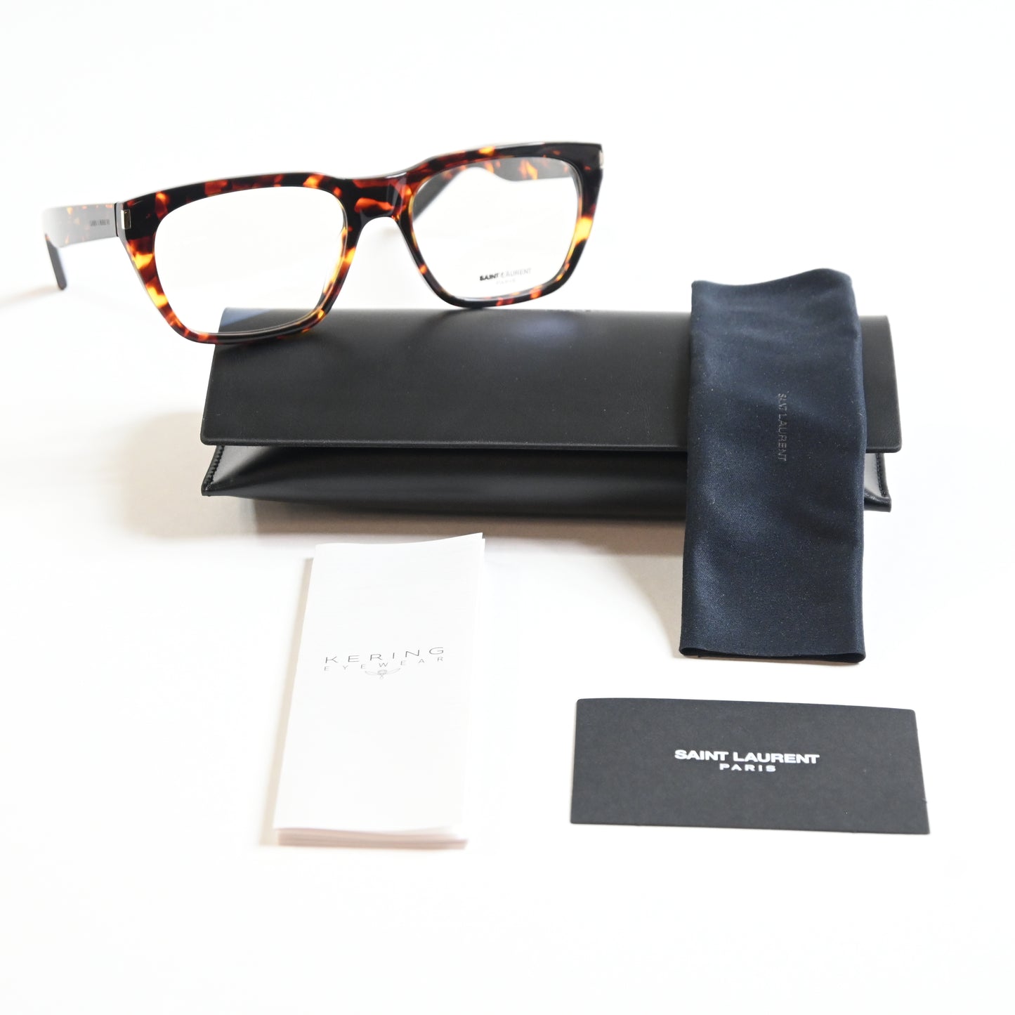 Yves Saint Laurent SL-598O 002 Unisex Authentic Eyeglasses Havana, 56mm - New